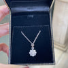 0.45 Carat Diamond 18 Carat White Gold Flower Cluster Pendant