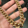 UnoAErre 9 Carat Yellow Gold Graduated Chunky Hollow Curb Link Chain, Italy