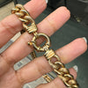 UnoAErre 9 Carat Yellow Gold Graduated Chunky Hollow Curb Link Chain, Italy