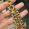 UnoAErre 9 Carat Yellow Gold Graduated Chunky Hollow Curb Link Chain, Italy