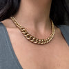UnoAErre 9 Carat Yellow Gold Graduated Chunky Hollow Curb Link Chain, Italy