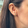 Diamond 18 Carat White and Yellow Gold Half-Hoop Earrings