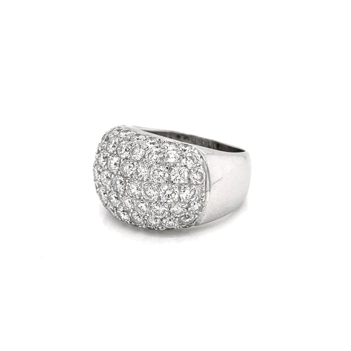 Diamond 18 Carat White Gold Bombé Cluster Dome Cocktail Ring