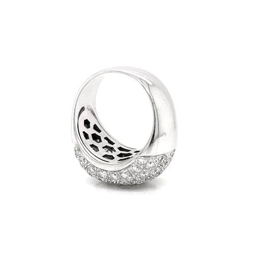 Diamond 18 Carat White Gold Bombé Cluster Dome Cocktail Ring