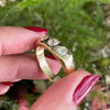 Antique 1.04 Carat Diamond 18 Carat Yellow Gold Gents Three-Stone Ring, 1919