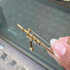 18 Carat Yellow Gold and Diamond Drop Bar Brooch