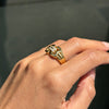 Mauboussin Diamond and 18 Carat Yellow Gold Double Buckle Ring