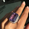 Amethyst and Diamond 18 Carat White Gold Large Cocktail Ring
