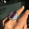 Amethyst and Diamond 18 Carat White Gold Large Cocktail Ring