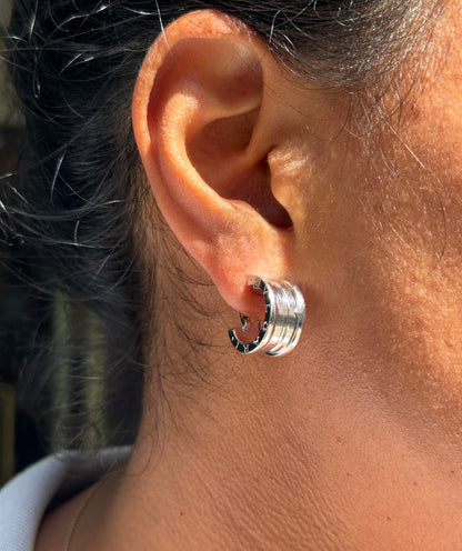 Bvlgari B.zero1 18 Carat White Gold Small Hoop Earrings