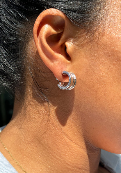 Bvlgari B.zero1 18 Carat White Gold Small Hoop Earrings