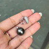 Black Pearl and Diamond 18 Carat White Gold Detachable Drop Earrings