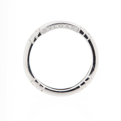 Bvlgari Parentesi Diamond and 18 Carat White Gold Open Work Wide Band Ring