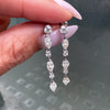 Marquise Cut and Brilliant Cut Diamond 18 Carat White Gold Dangle Drop Earrings