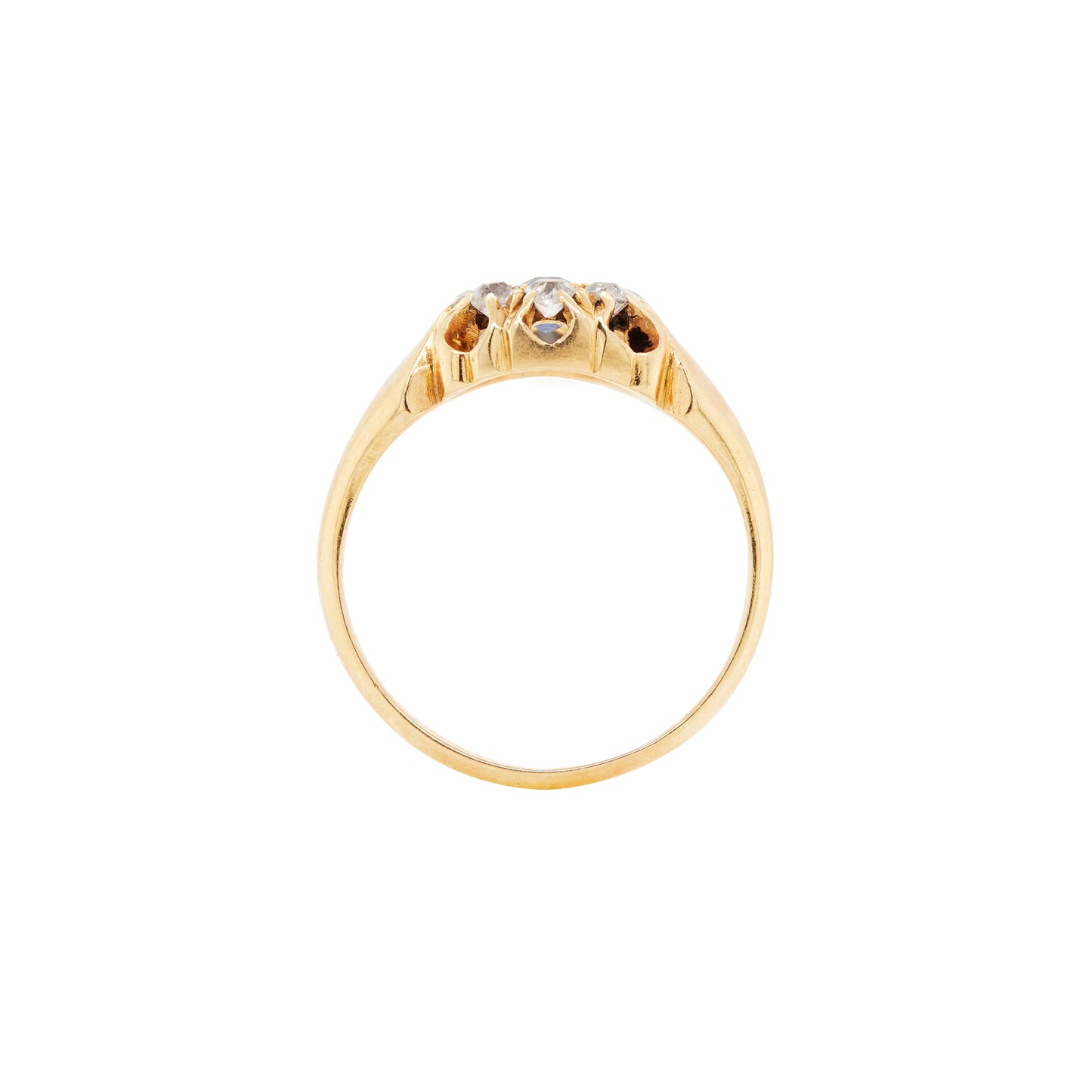 Mid-Victorian Sapphire & Diamond 18 Carat Yellow Gold Antique Cluster Ring, 1876