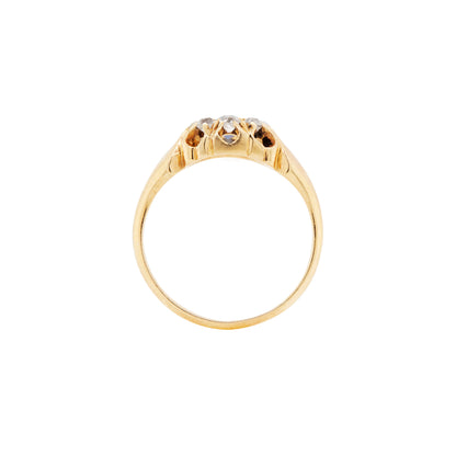 Mid-Victorian Sapphire & Diamond 18 Carat Yellow Gold Antique Cluster Ring, 1876