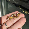 Antique Seed Pearl and 15 Carat Yellow Gold Flower Vine Brooch