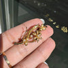Antique Seed Pearl and 15 Carat Yellow Gold Flower Vine Brooch