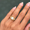 Opal and Old Cut Diamond 18 Carat Yellow Gold Navette Cluster Ring