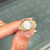 Opal and Old Cut Diamond 18 Carat Yellow Gold Navette Cluster Ring