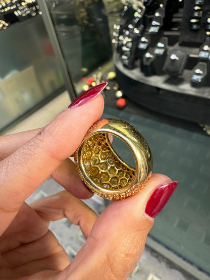 De Grisogono Fancy Yellow Diamond & Orange Garnet 18K Gold Dome Cocktail Ring