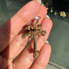 Vintage 9 Carat Yellow Gold 3D Palm Tree Charm/Pendant, 1971