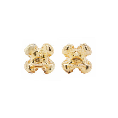 FOPE 18 Carat White & Yellow Gold Two-Tone Woven 'X' Clip-On Earrings
