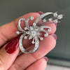 Vintage Old Cut Diamond Platinum Spray Brooch, Circa 1950s