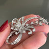 Vintage Old Cut Diamond Platinum Spray Brooch, Circa 1950s