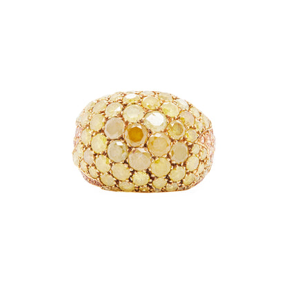 De Grisogono Fancy Yellow Diamond & Orange Garnet 18K Gold Dome Cocktail Ring