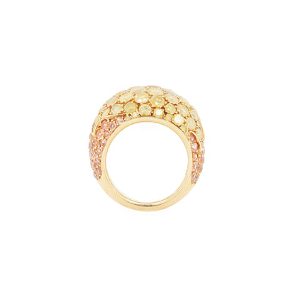 De Grisogono Fancy Yellow Diamond & Orange Garnet 18K Gold Dome Cocktail Ring