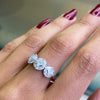 18 Carat White Gold Trilogy Diamond Cluster Engagement Ring