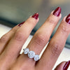 18 Carat White Gold Trilogy Diamond Cluster Engagement Ring