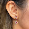 Ruby and Diamond 18 Carat Gold Drop Earrings