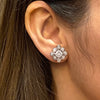Diamond 18 Carat White Gold Cluster Stud Earrings