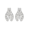 Vintage Diamond 18 Carat White Gold Stud Earrings, Circa 1950s