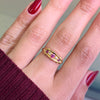 Antique Ruby and Old Cut Diamond 18 Carat Yellow Gold Five-Stone Ring, 1911