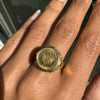 900 Dos Pesos Mexican Coin Gents Ring in 14 Carat Yellow Gold