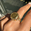 900 Dos Pesos Mexican Coin Gents Ring in 14 Carat Yellow Gold