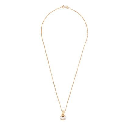 Diamond 18 Carat Yellow and White Gold Circular Pendant Necklace