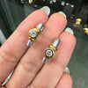 Diamond 18 Carat White and Yellow Gold Half-Hoop Earrings
