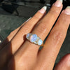 Antique Opal and Old mine cut diamond 18ct Yellow Gold Ring