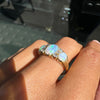 Antique Opal and Old mine cut diamond 18ct Yellow Gold Ring