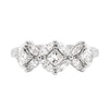 18 Carat White Gold Trilogy Diamond Cluster Engagement Ring
