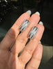 Diamond and 18 Carat White Gold Three-Row Lever-Back Half Hoop Earrings