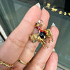 Vintage Enamel and 9K Yellow Gold 3D Royal Queen's Guard & Horse Charm