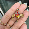 Vintage Enamel and 9K Yellow Gold 3D Royal Queen's Guard & Horse Charm