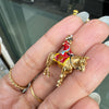 Vintage Enamel and 9K Yellow Gold 3D Royal Queen's Guard & Horse Charm