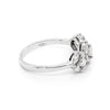18 Carat White Gold Trilogy Diamond Cluster Engagement Ring