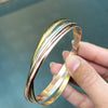 9ct Yellow, Rose and White Gold Trinity Bangle